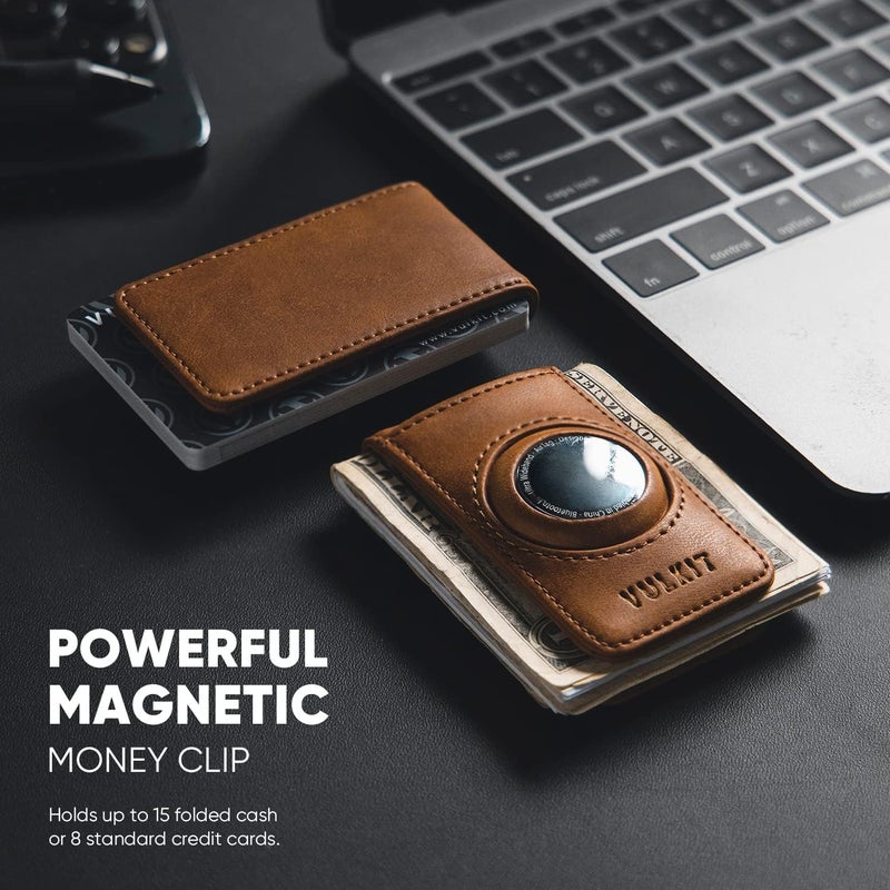 VULKIT Men's Magnetic Money Clip with Airtag Holder - Airtag NOT Included- Holds Up to 15 Cash or 8 Cards - Image 2